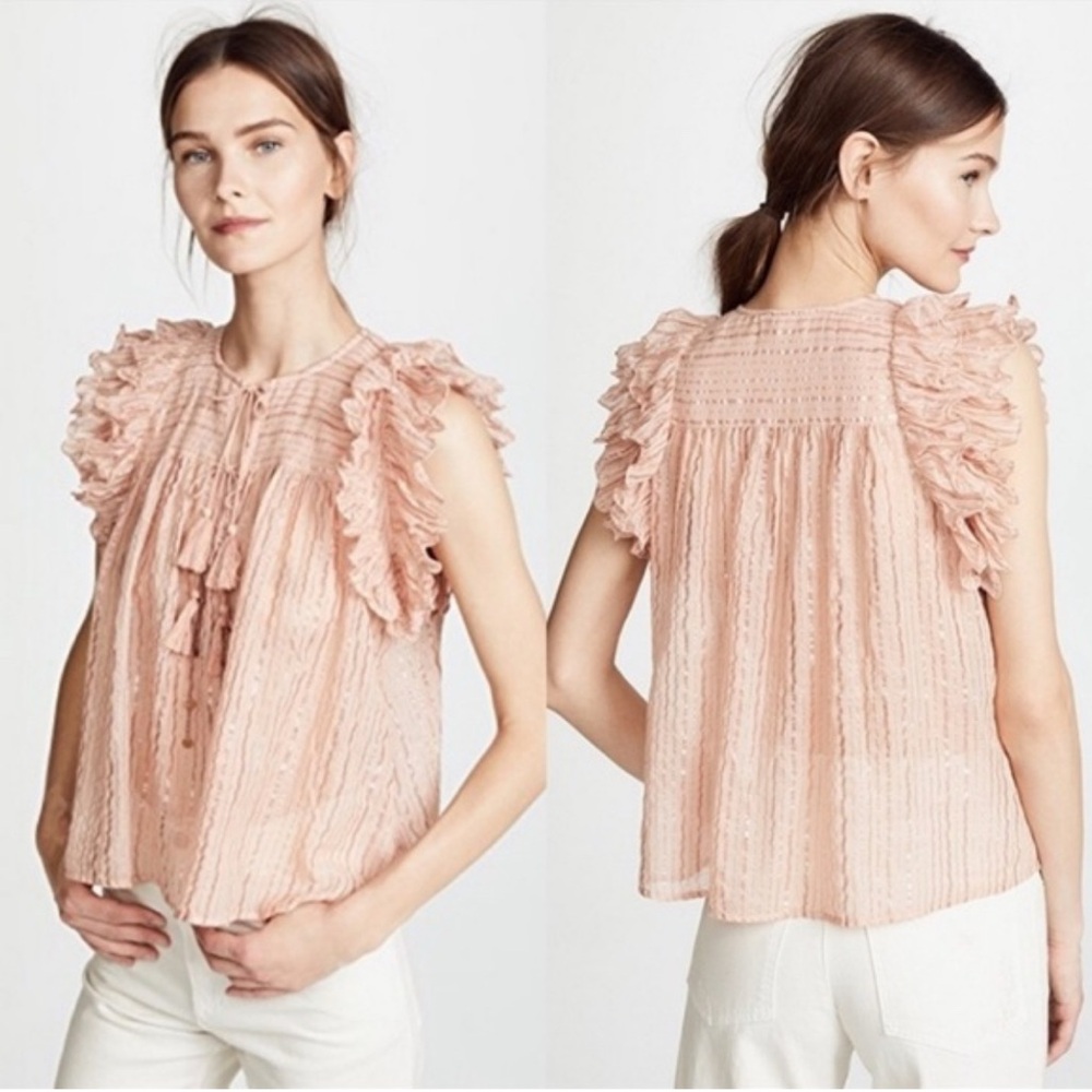 Ulla Johnson Cora Blush Ruffle Blouse